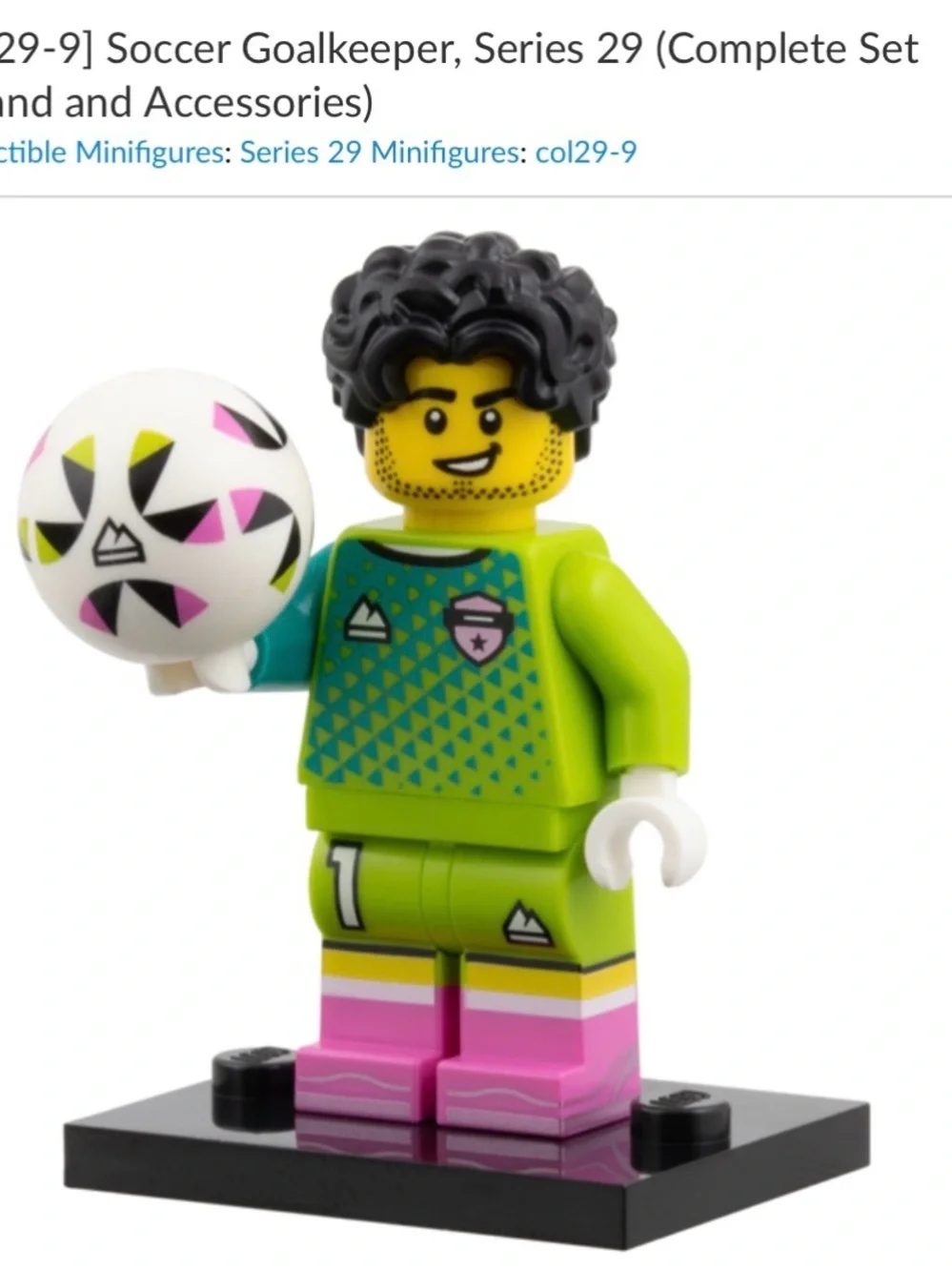 Lego Soccer Goalkeeper - Minifigures Series 29